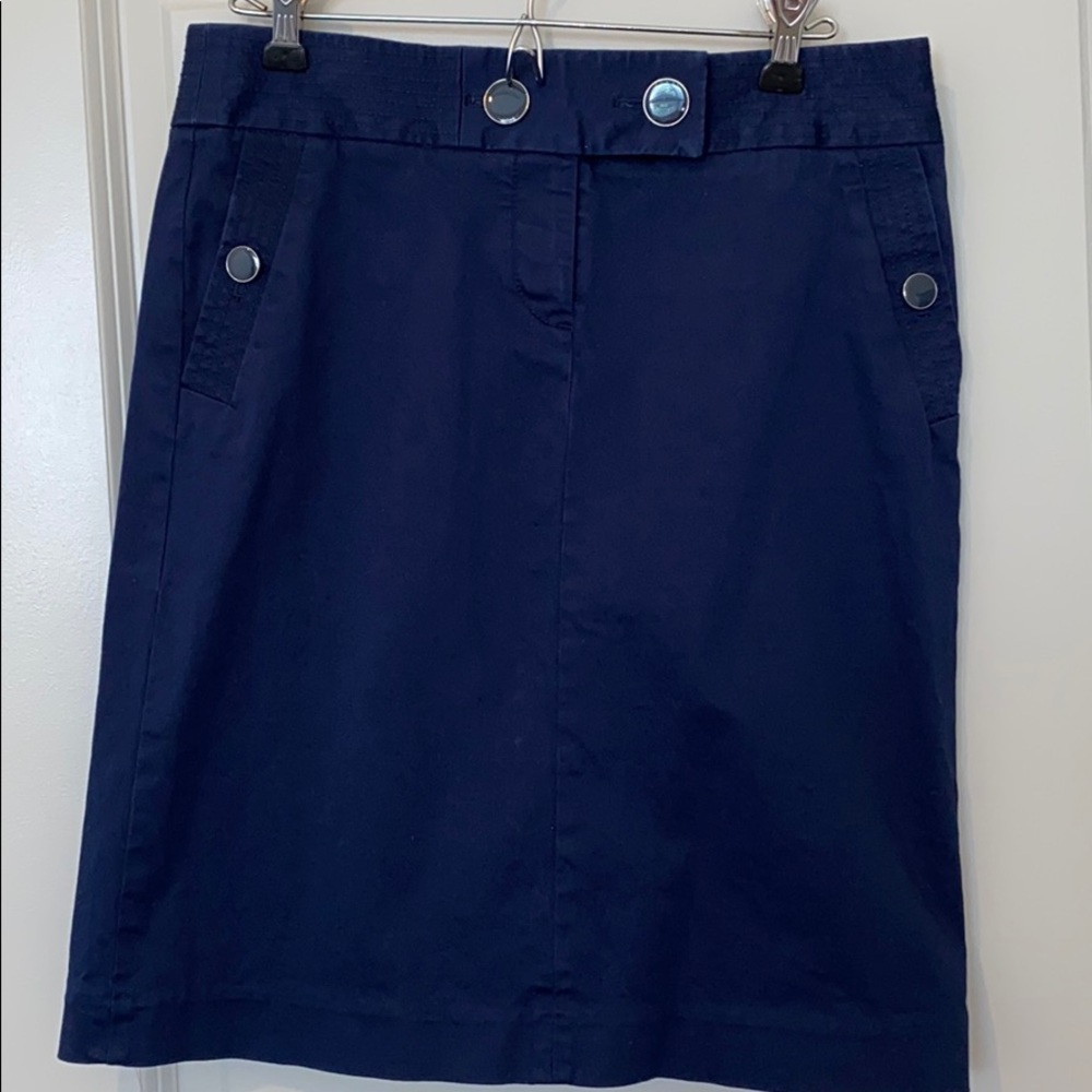 Navy Pencil Skirt with Enamel Buttons J.Crew Sz 4